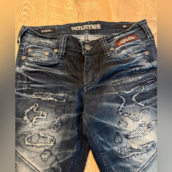 Affliction Denim - Affliction Raquel Jeans Women's Size 29 Premium Distressed Blue Denim